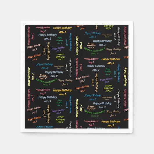 Serviette En Papier Papier serviettes Janvier, 2 Anniversaire (Devant)