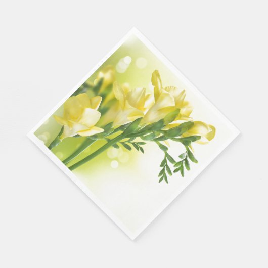 Serviette En Papier Papier Serviettes Jaune Freesias (Coin)
