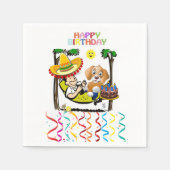 Serviette En Papier Papier serviettes, Joyeux Anniversaire Homme Chien (Devant)