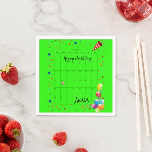 Serviette En Papier Papier serviettes, Joyeux anniversaire mai 2022 Ve (En situation)