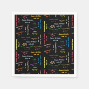 Serviette En Papier Papier serviettes Juillet, 14 Anniversaire