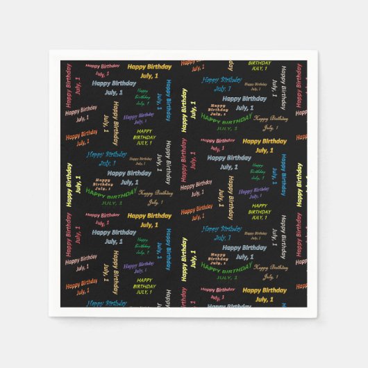 Serviette En Papier Papier serviettes juillet, 1er anniversaire (Devant)