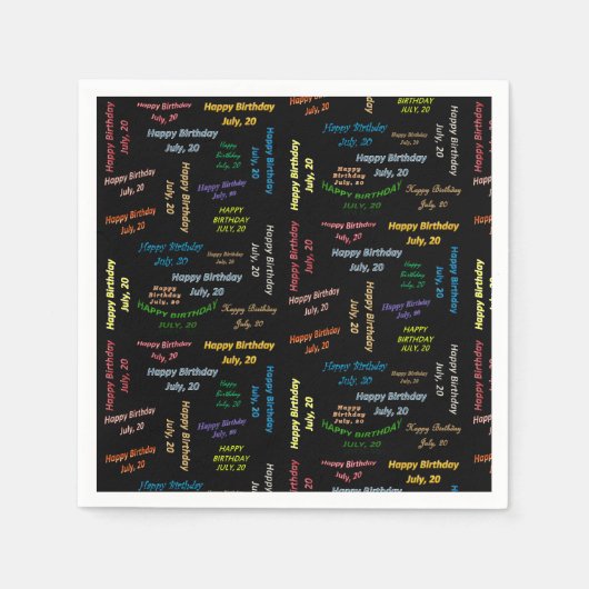 Serviette En Papier Papier serviettes Juillet, 20 Anniversaire (Devant)