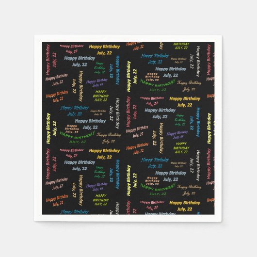 Serviette En Papier Papier serviettes Juillet, 22 Anniversaire (Devant)