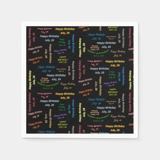 Serviette En Papier Papier serviettes Juillet, 26 Anniversaire (Devant)