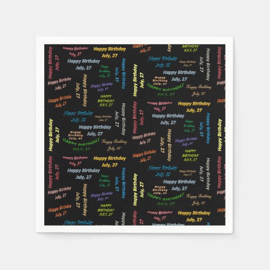 Serviette En Papier Papier serviettes Juillet, 27 Anniversaire (Devant)