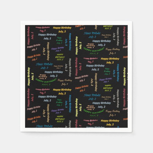 Serviette En Papier Papier serviettes Juillet, 2 Anniversaire (Devant)