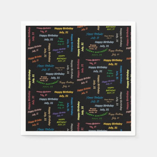 Serviette En Papier Papier serviettes Juillet, 31 Anniversaire (Devant)