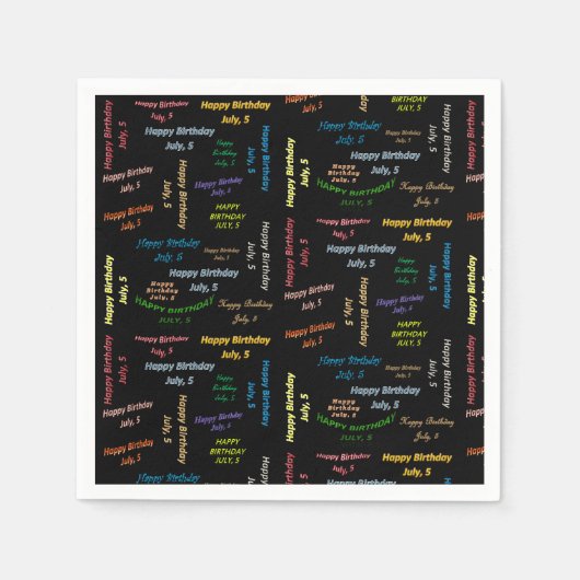 Serviette En Papier Papier serviettes Juillet, 5 Anniversaire (Devant)