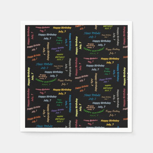 Serviette En Papier Papier serviettes Juillet, 7 Anniversaire (Devant)