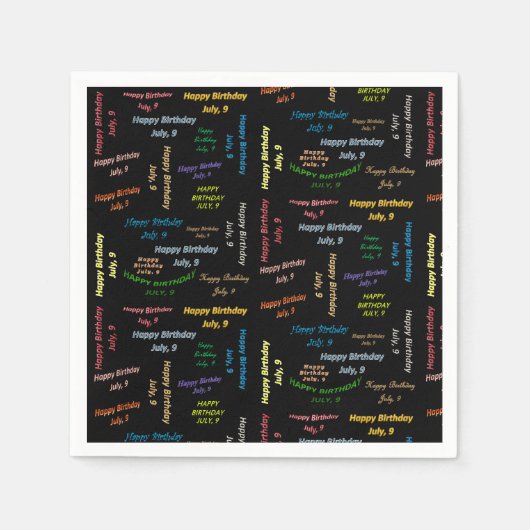 Serviette En Papier Papier serviettes Juillet, 9 Anniversaire (Devant)