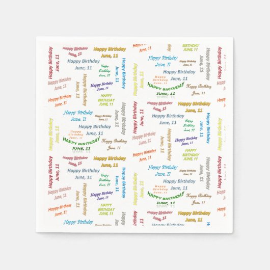 Serviette En Papier Papier serviettes Juin, 11 Anniversaire (Devant)