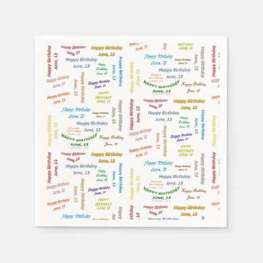 Serviette En Papier Papier serviettes Juin, 13 Anniversaire (Devant)