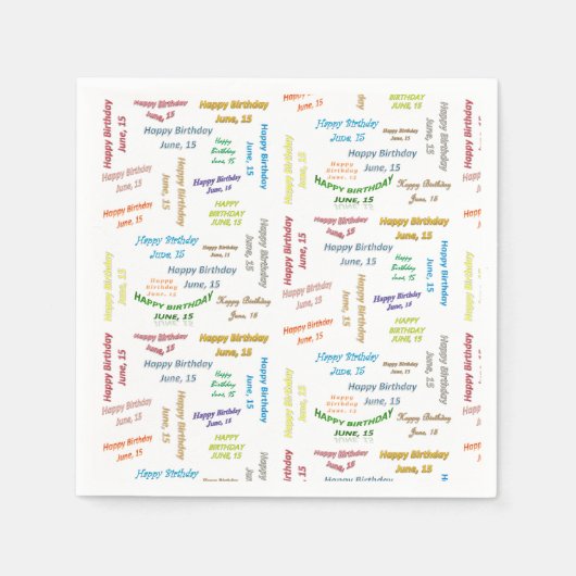 Serviette En Papier Papier serviettes Juin, 15 Anniversaire (Devant)