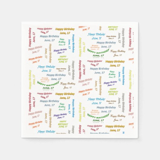 Serviette En Papier Papier serviettes Juin, 17 Anniversaire (Devant)