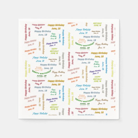 Serviette En Papier Papier serviettes Juin, 18 Anniversaire (Devant)