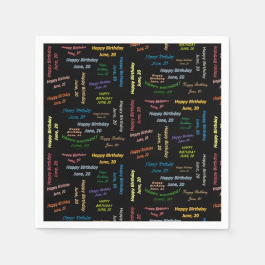 Serviette En Papier Papier serviettes juin, 20 anniversaire (Devant)