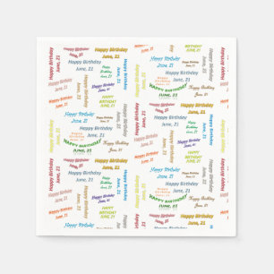 Serviette En Papier Papier serviettes Juin, 21 Anniversaire