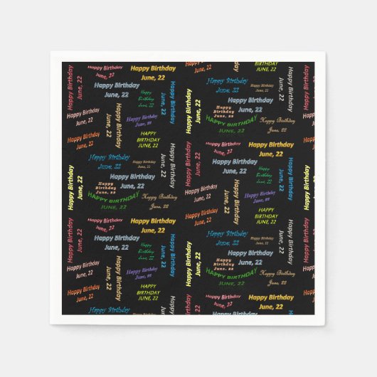 Serviette En Papier Papier serviettes Juin, 22 Anniversaire (Devant)