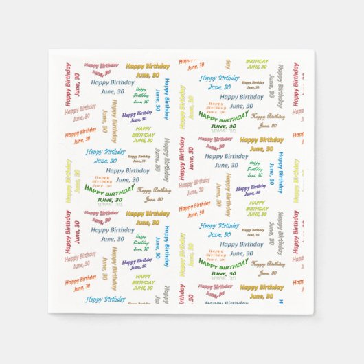 Serviette En Papier Papier serviettes juin, 30 anniversaire (Devant)