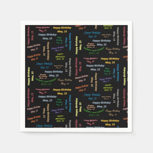 Serviette En Papier Papier serviettes mai, 15 Anniversaire (Devant)