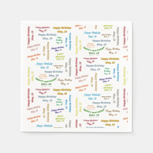 Serviette En Papier Papier serviettes mai, 19 Anniversaire (Devant)