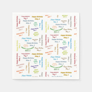 Serviette En Papier Papier serviettes mai, 2 Anniversaire