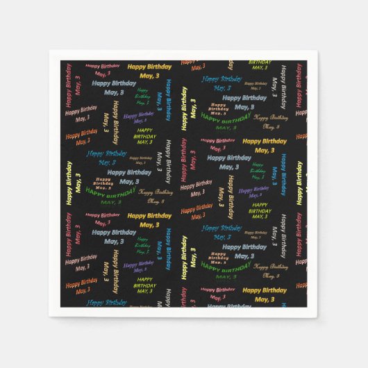 Serviette En Papier Papier serviettes mai, 3 Anniversaire (Devant)