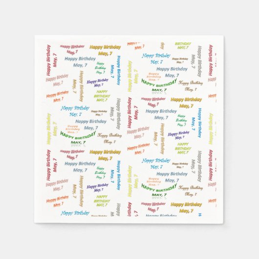 Serviette En Papier Papier serviettes Mai, 7 Anniversaire (Devant)