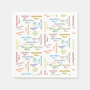 Serviette En Papier Papier serviettes Mai, 9 Anniversaire