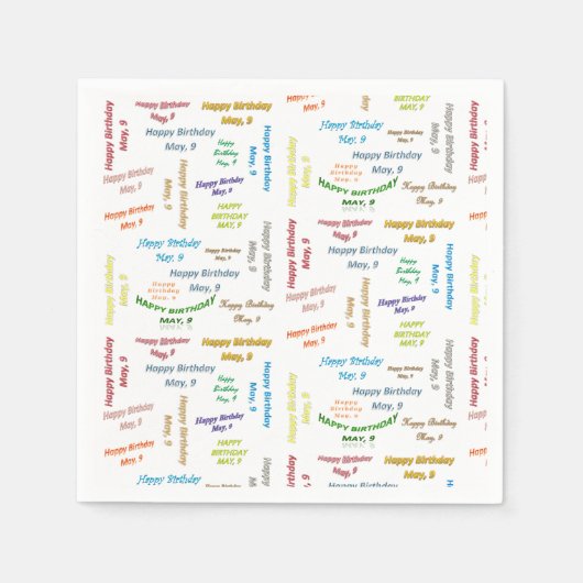 Serviette En Papier Papier serviettes Mai, 9 Anniversaire (Devant)