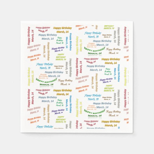 Serviette En Papier Papier serviettes Mars, 14 Anniversaire (Devant)