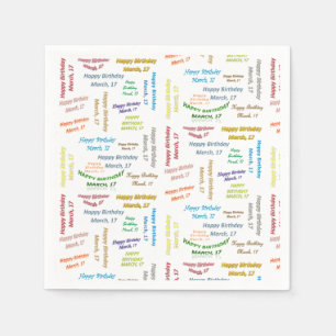 Serviette En Papier Papier serviettes Mars, 17 Anniversaire