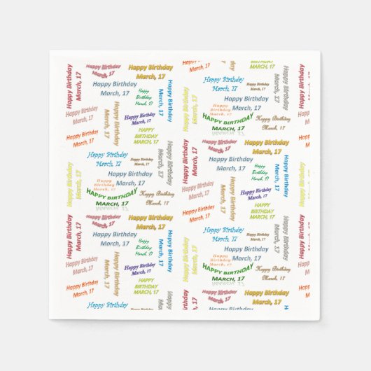 Serviette En Papier Papier serviettes Mars, 17 Anniversaire (Devant)