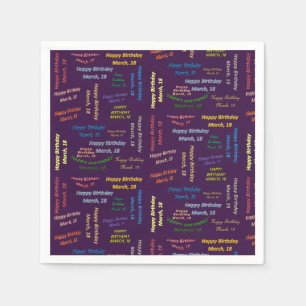 Serviette En Papier Papier serviettes Mars, 18 Anniversaire