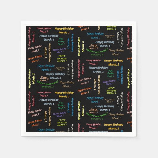 Serviette En Papier Papier serviettes Mars, 1er Anniversaire (Devant)