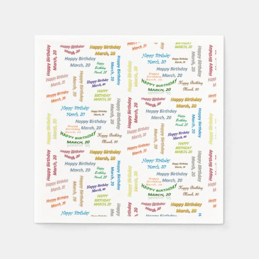 Serviette En Papier Papier serviettes Mars, 20 Anniversaire (Devant)