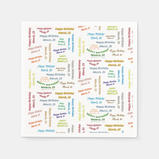 Serviette En Papier Papier serviettes mars, 25 anniversaire (Devant)