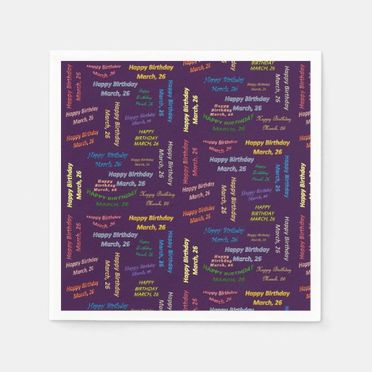 Serviette En Papier Papier serviettes Mars, 26 Anniversaire (Devant)