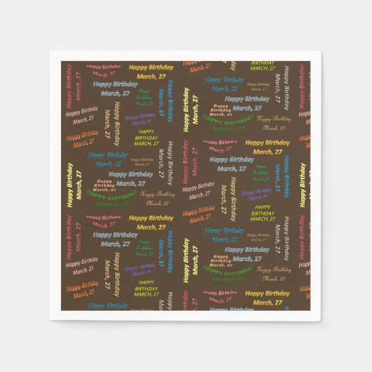 Serviette En Papier Papier serviettes Mars, 27 Anniversaire (Devant)