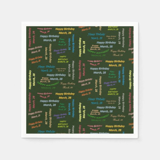 Serviette En Papier Papier serviettes Mars, 28 Anniversaire (Devant)