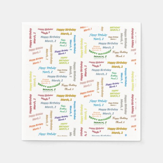 Serviette En Papier Papier serviettes Mars, 2 Anniversaire (Devant)