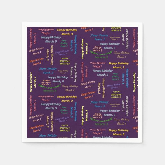 Serviette En Papier Papier serviettes Mars, 3 Anniversaire (Devant)