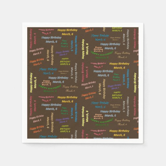 Serviette En Papier Papier serviettes Mars, 6 Anniversaire (Devant)