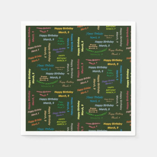 Serviette En Papier Papier serviettes Mars, 9 Anniversaire (Devant)