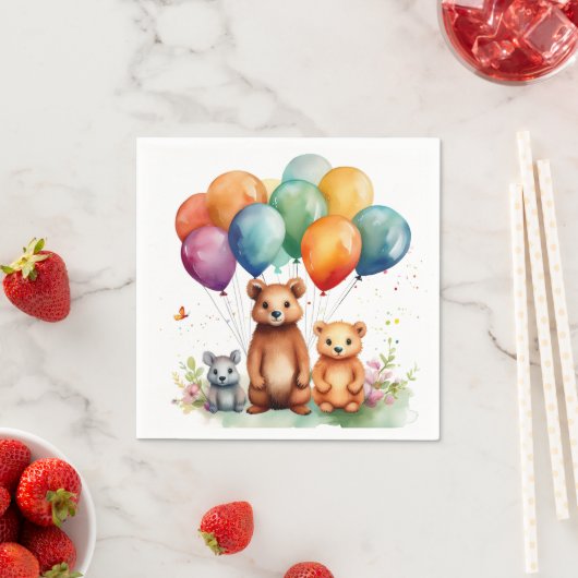 Serviette En Papier Papier serviettes mignonette Animaux Fête (En situation)