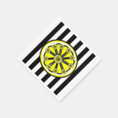 Serviette En Papier Papier serviettes, noir & blanc rayures citrons (Coin)