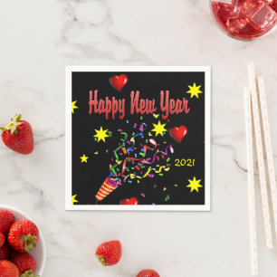 Serviette En Papier Papier serviettes, Noir Bonne Année 2021