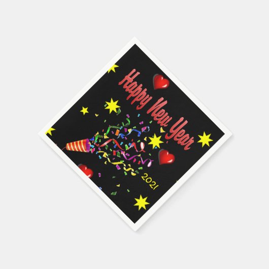 Serviette En Papier Papier serviettes, Noir Bonne Année 2021 (Coin)