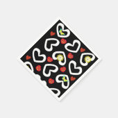 Serviette En Papier Papier serviettes, Noir Coeurs Blancs serviettes (Coin)